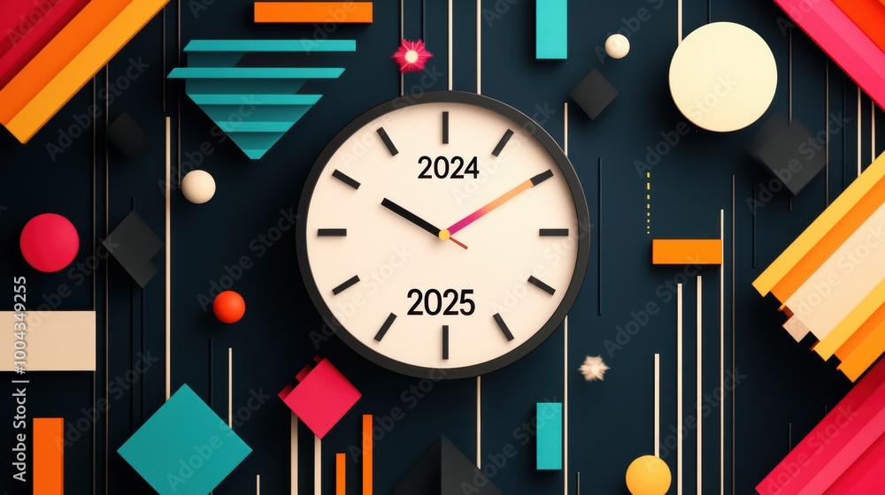 Poster a stylized countdown clock, with the numbers 