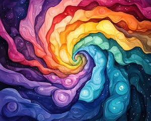 Vibrant Swirling Watercolor Abstract Concept