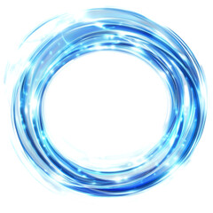 cloud illuminated with neon light ring on transparent and white background