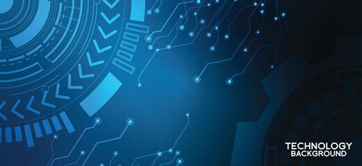 Futuristic HUD Interface with Electronic Circuit Technology Animation | High-Tech Abstract Background