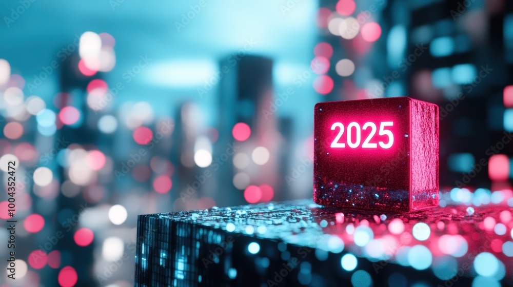 Poster a futuristic cityscape with 