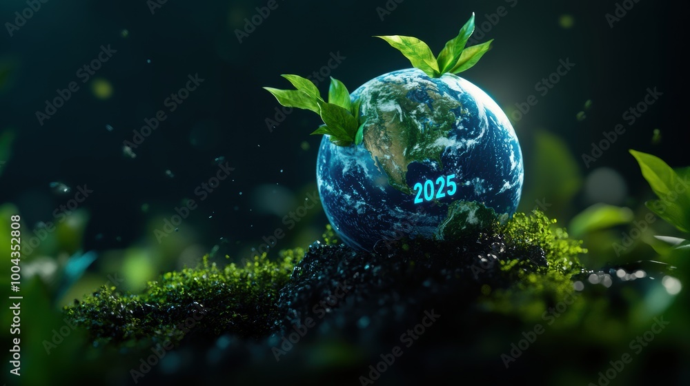 Poster a stylized representation of earth with 