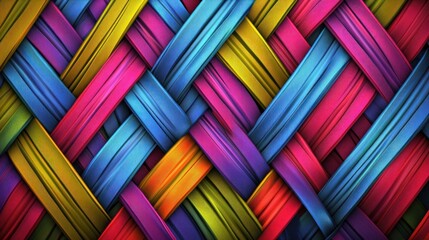 Abstract Interwoven Colorful Stripes Background