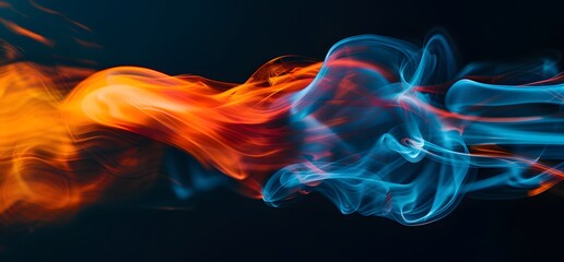 Abstract Smoke Swirls in Blue and Orange