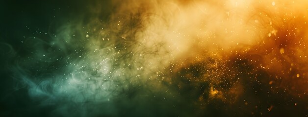 Abstract Green & Orange Smoke Texture
