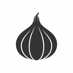 Garlic Solid Glyph Vector Illustration - Minimalist Vegetable Silhouette for Food Designs