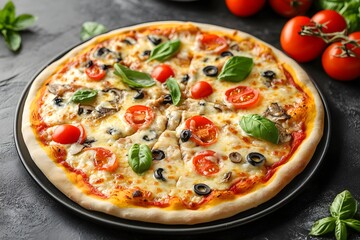delicious Italian pizza on the plate