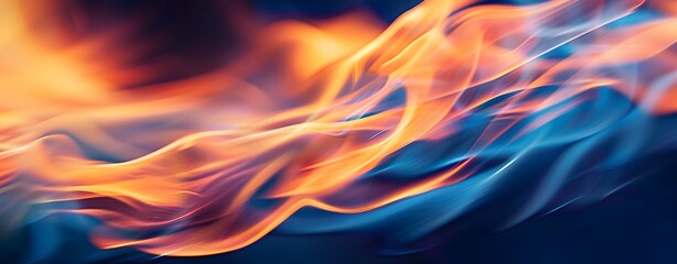 Abstract Blue and Orange Flame Blur
