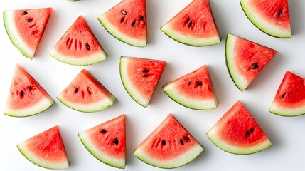 Fresh Juicy Watermelon Slices on a Light Background