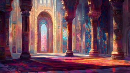 A captivating mosaic of traditional cultural backgrounds featuring vibrant tapestries ornate weavings and intricate architectural patterns that evoke a rich tapestry of global influences