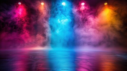 blue background, dark blue sparkles, gold splashes and flowers