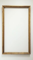 Elegant gold luxury frame on white wall background