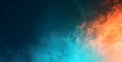 Abstract Blue, Orange, and Black Gradient Background