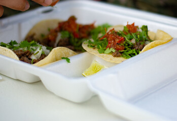 Plate of colorful tacos