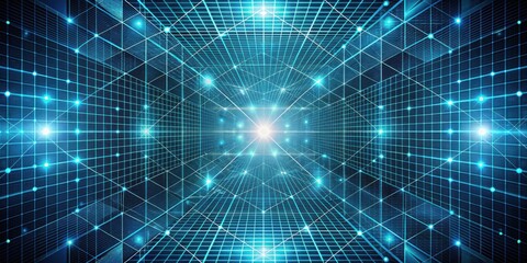 Obraz premium Futuristic Grid with Geometric Patterns and Intricate Textures Presentation Background