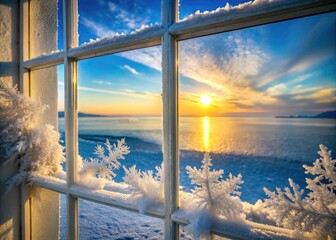 Tranquil White Sea with Fine Grain Texture Resembling Frost on a Windowpane in Morning Light