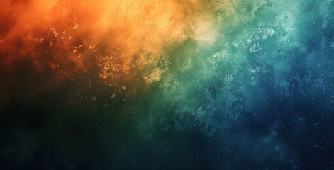 Abstract Grainy Gradient Background with Blue, Orange, and Green Colors