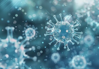 Microscopic View of Viruses Under Fluorescent Light