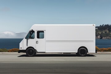 Naklejka premium Vehicle truck road van.