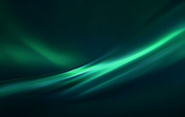 Abstract Green Aurora Borealis Night Sky