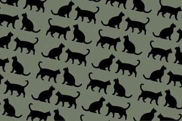 seamless pattern of cats