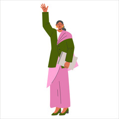 Diversity Businesswoman. Flat Vector Illustration
