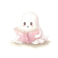 Fototapeta premium Cute Ghost on a Blanket