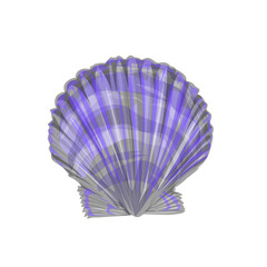 Fototapeta premium illustration of purple patterned sea shell icon on white background