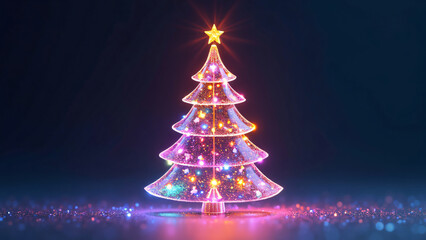 luminous star Christmas tree, empty space