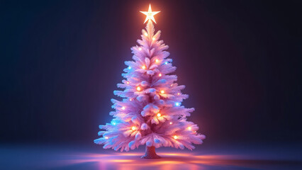 luminous star Christmas tree, empty space