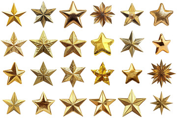 Obraz premium Premium Gold Star Collection with Transparent Background for Design Elements and Overlays