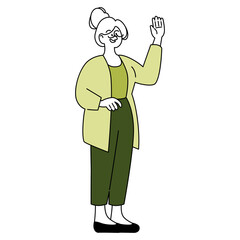 Older Businesswoman. Flat Vector Illustration