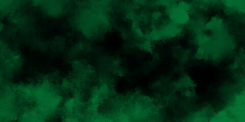 abstract cloud and vapor texture background. Black and Green smoke aquarelle smudge illustration smooth grungy smokey light green colors ink glow. green color powder explosion	