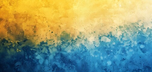 Abstract Blue and Yellow Gradient Background with Grain Texture