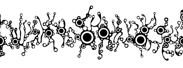 Halftone circular background frame. Space arnament. Pattern of chaotic matter, grids. Community of points. Dancing people top view. Design for business, presentations, technology. Vector