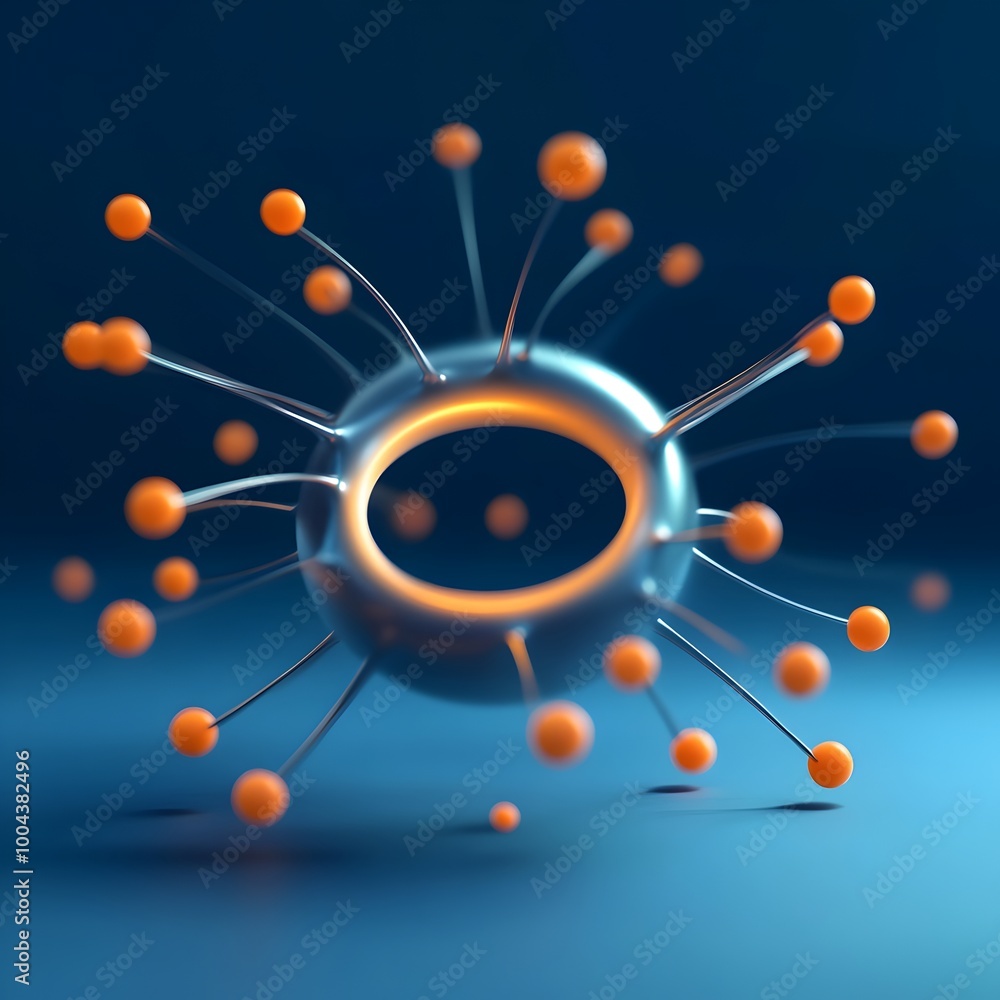 Fototapete captivating subatomic particle visualization abstract 3d of quantum energy fields