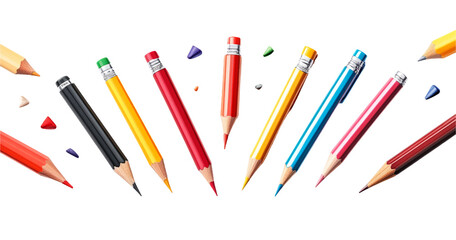 Colorful Pencils Arranged in a Circular Pattern with Creative Style