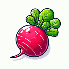 Vector images of horseradish, a bunch of vegetables