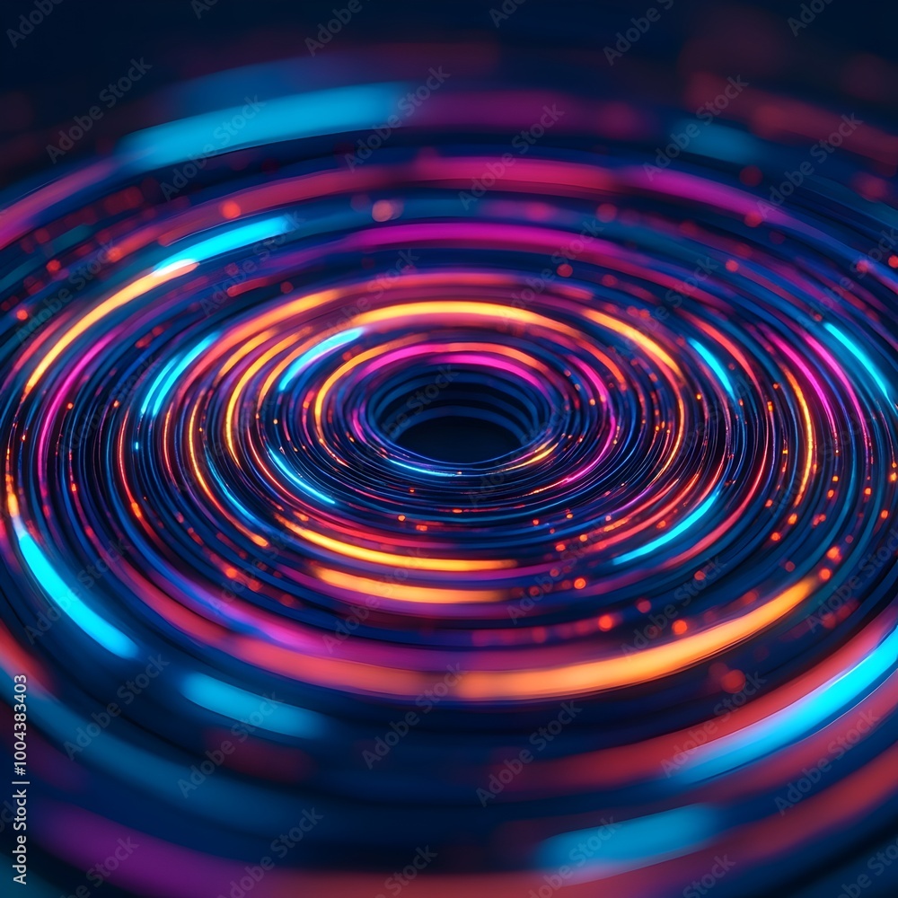 Aufkleber Vibrant 3D of String Theory in Quantum Space