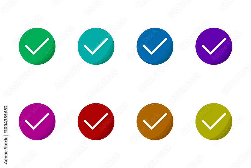 Poster set of colorful checkbox icon isolated. vector illustration