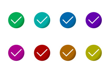 Set of colorful checkbox icon isolated. Vector illustration