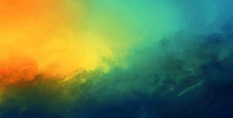 Abstract Gradient Background with Orange, Green, and Blue Colors