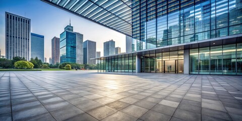 Modern building with empty floor space, urban architecture background for design projects