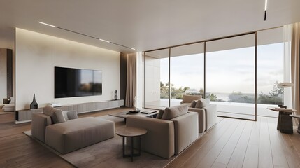 modern living room with tv
