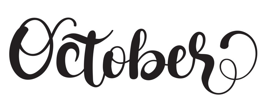 Hello October. OCTOBER month vector. Decoration letters. Illustration October	
