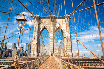 Fototapeta premium Brooklyn bridge in New York City architecture view