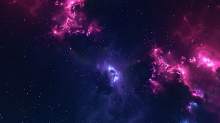 Cosmic Nebula with Starry Night