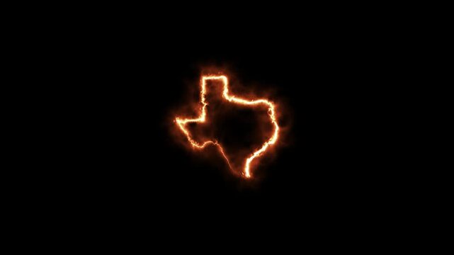 Neon Texas map icon animation. 