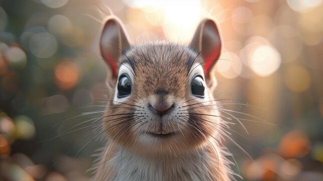 Cute squirrel coloring page, featuring a cartoon animal character from the forest, art drawing with nature and wild line. - Powered by Adobe