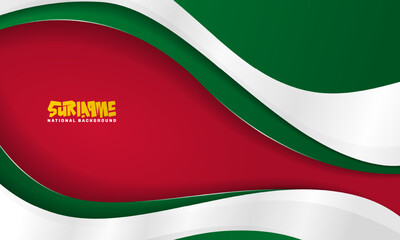 Red white green background with waving white shape on green design in red background